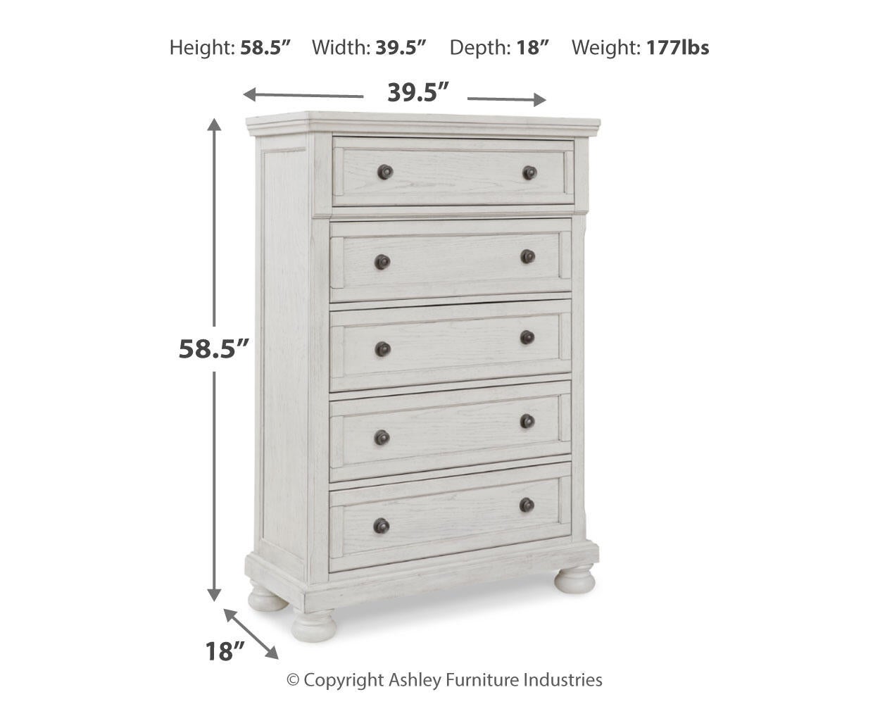 Robbinsdale Five Drawer Chest Signature Design by Ashley®