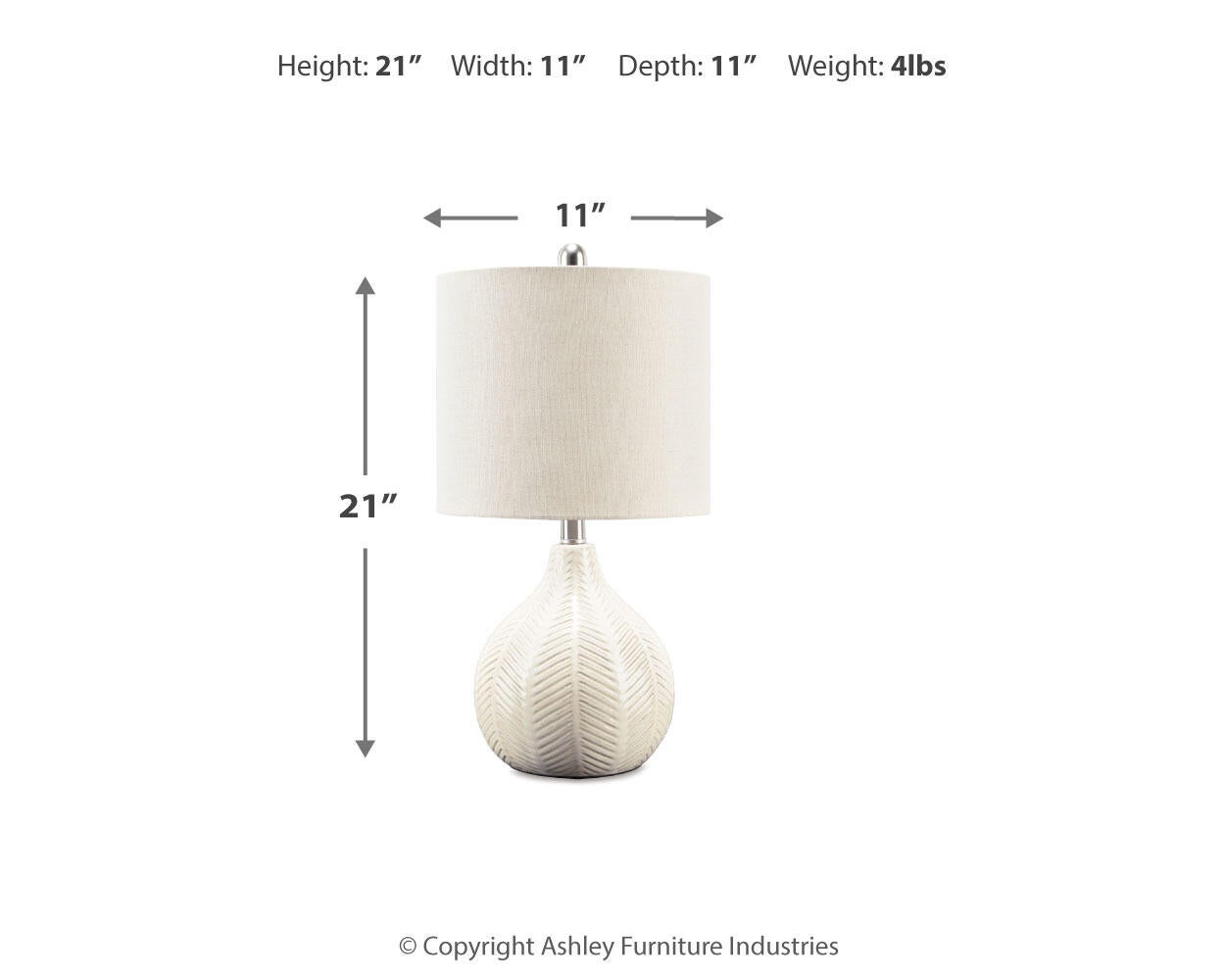 Rainermen Ceramic Table Lamp (1/CN) Signature Design by Ashley®