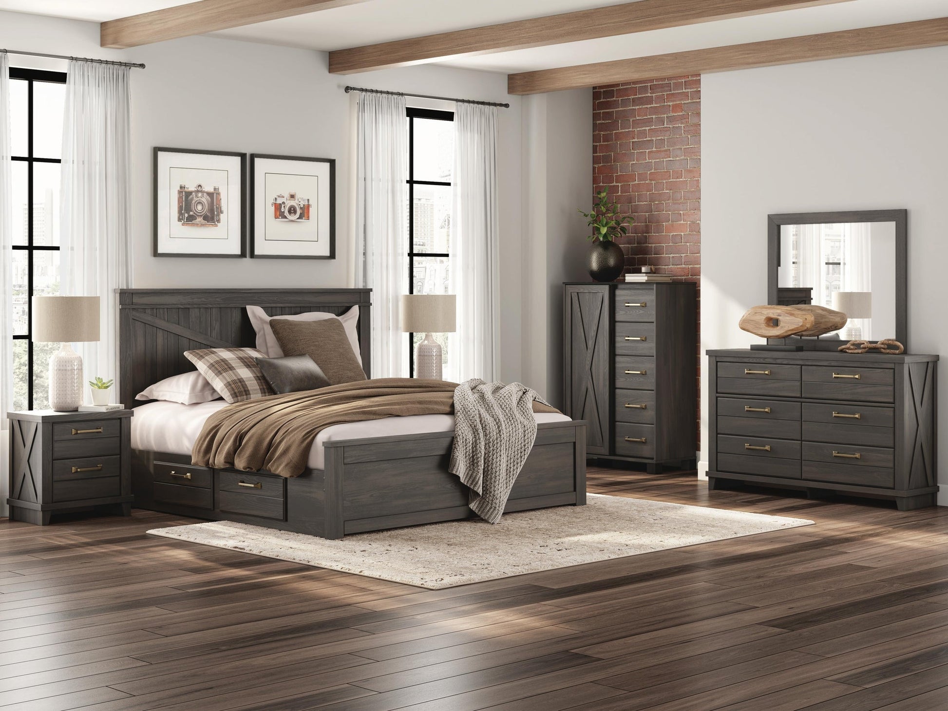Vonitta Bay  Panel Platform Bed With Storage Signature Design by Ashley®