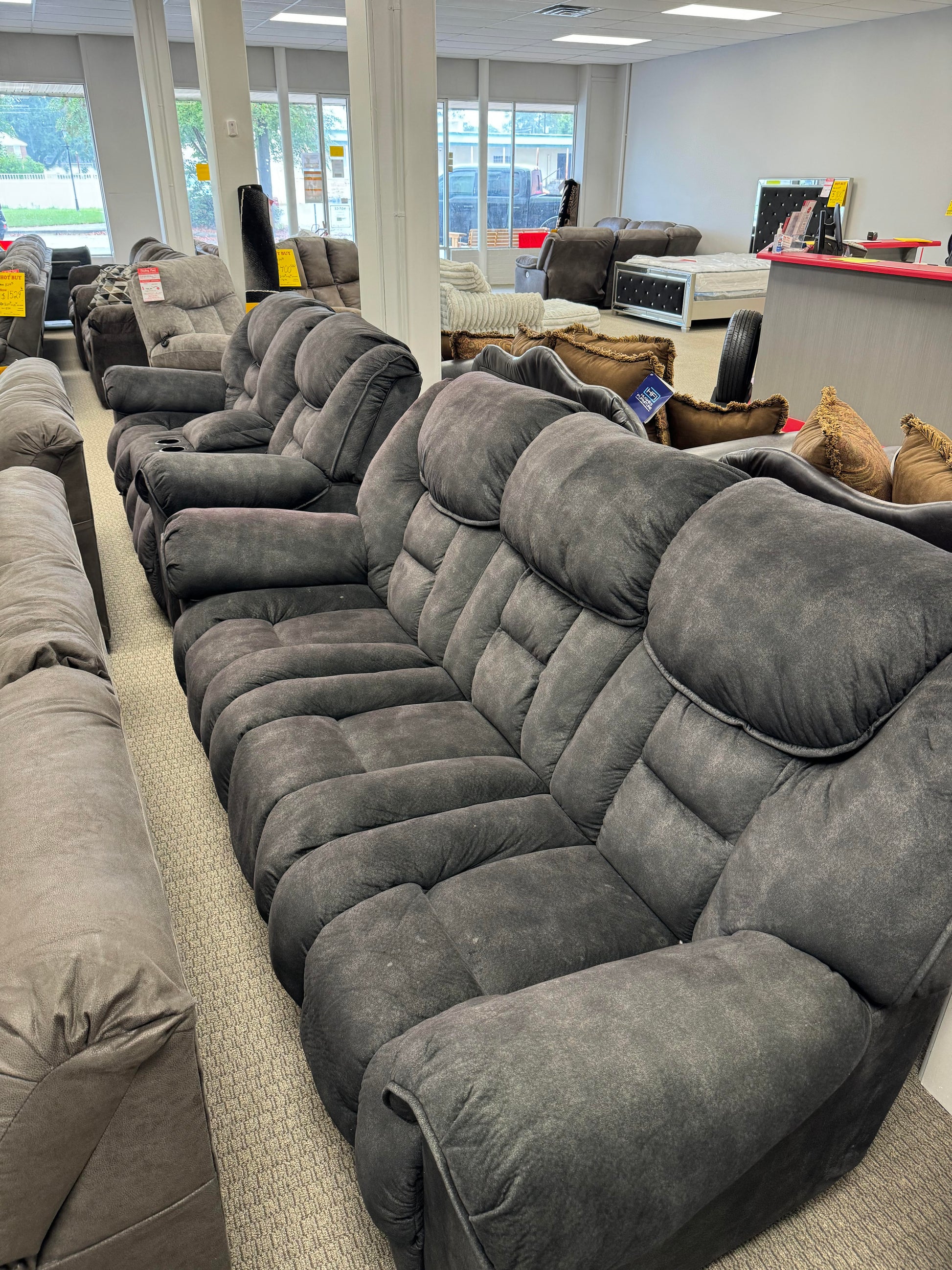 Gray Used Two Piece Reclining Group Ashley Furniture