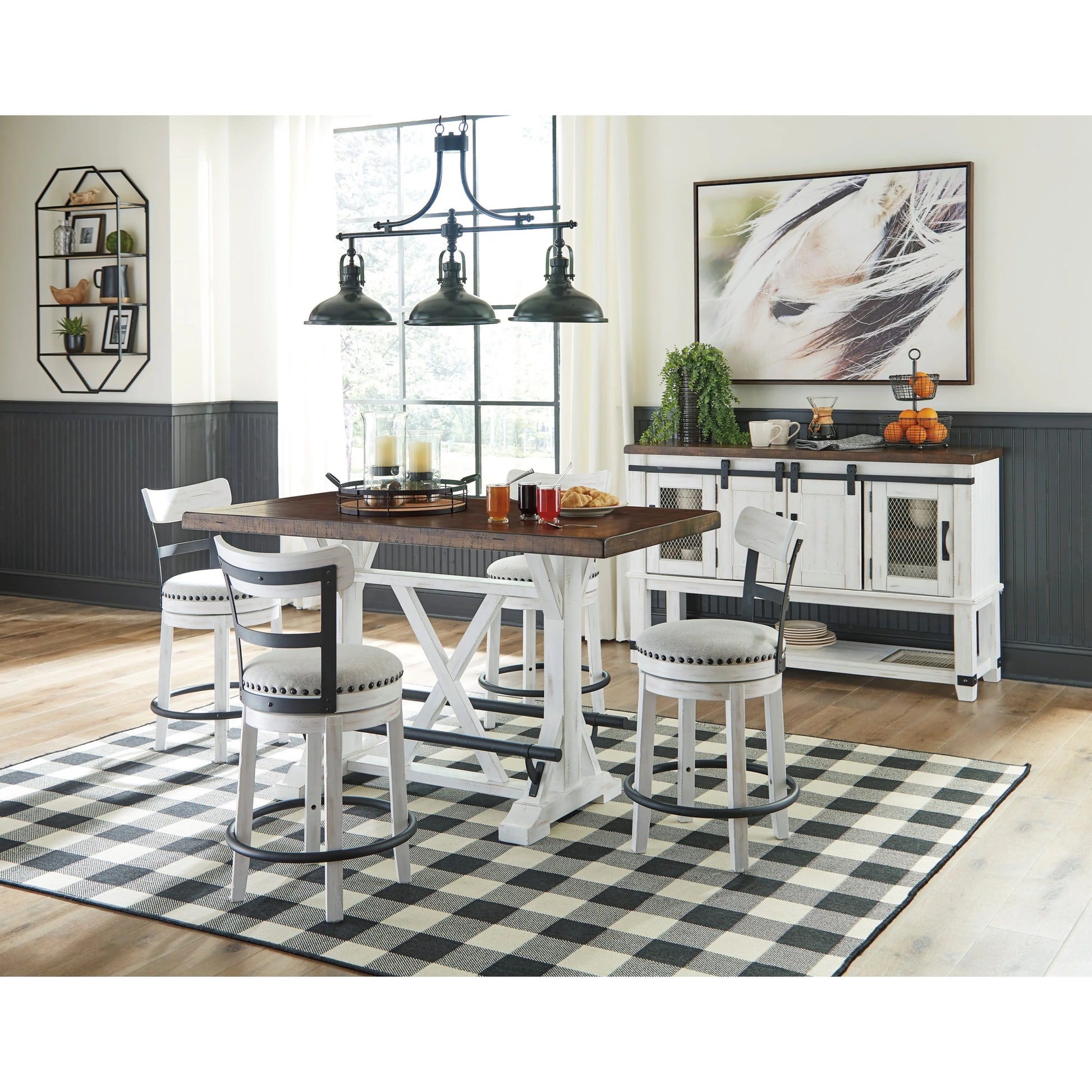Valebeck Counter Height Dining Set with 6 Barstools Ashley