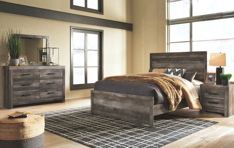 Wynnlow - Gray - 5 Pc. - Dresser, Mirror, Queen Panel Bed, Nightstand Signature Design by Ashley®