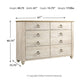 Bellaby - Whitewash - 3 Pc. - Dresser, Mirror, King Panel Headboard Signature Design by Ashley®