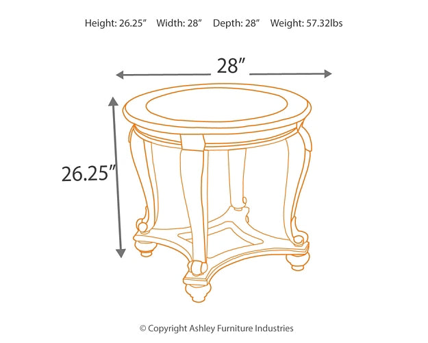 Norcastle Round End Table Signature Design by Ashley®