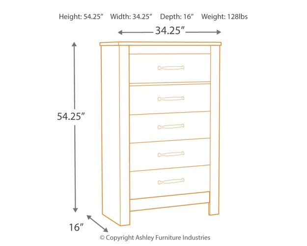 Bellaby Five Drawer Chest Signature Design by Ashley®