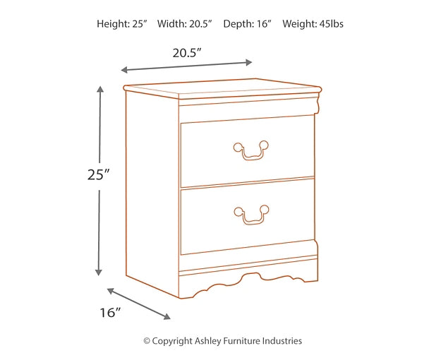 Anarasia Two Drawer Night Stand Signature Design by Ashley®