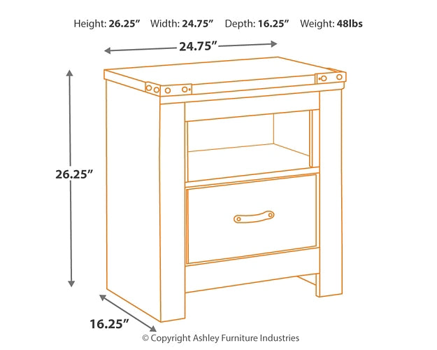 Trinell One Drawer Night Stand Signature Design by Ashley®