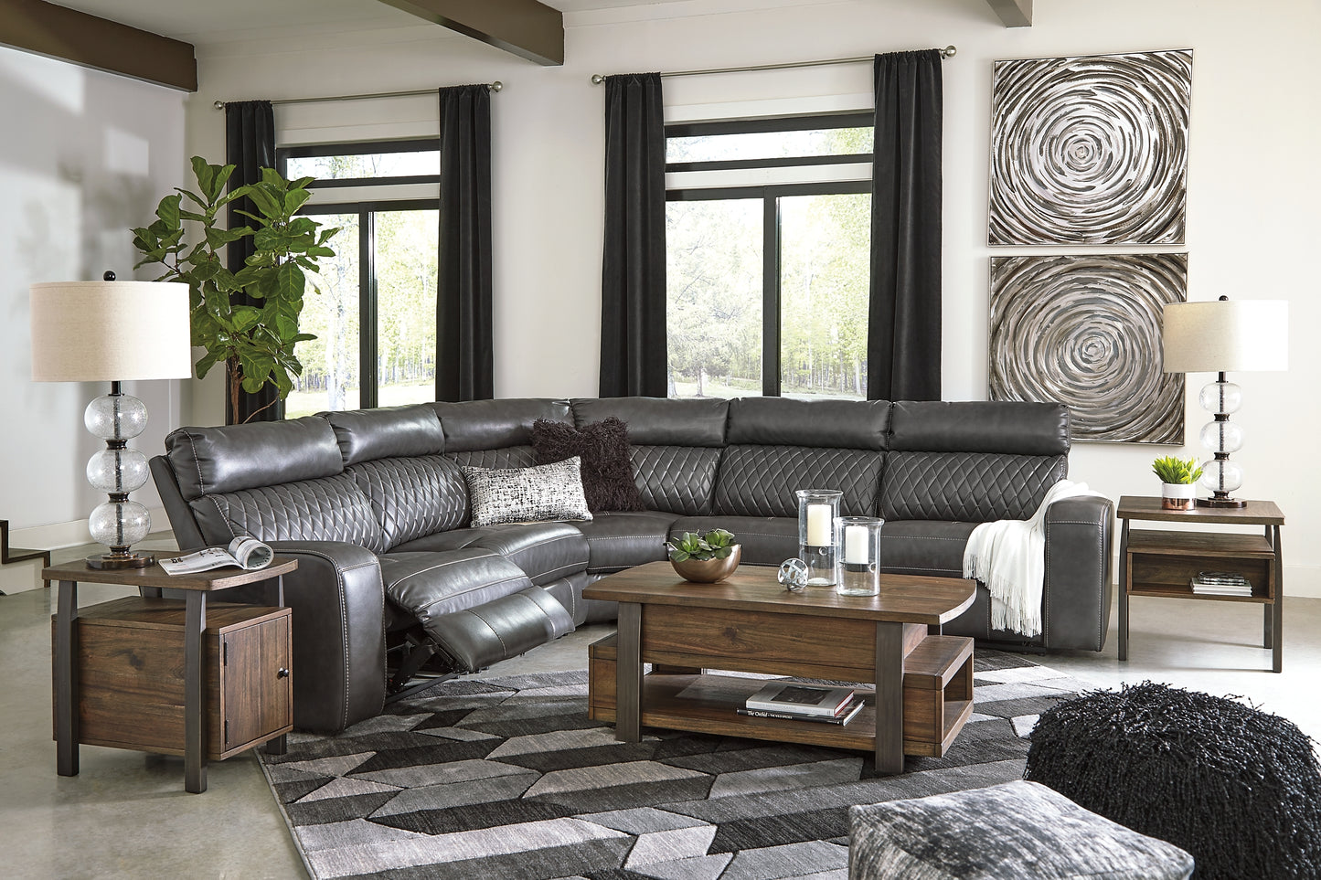 Samperstone 5-Piece Power Reclining Sectional Signature Design by Ashley®