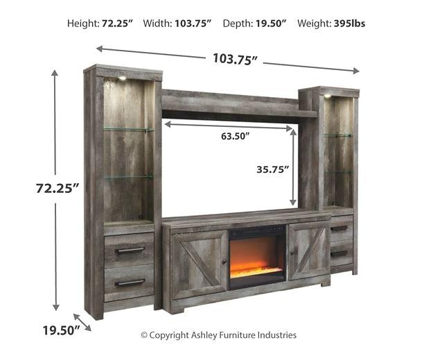Wynnlow 4-Piece Entertainment Center with Electric Fireplace Signature Design by Ashley®