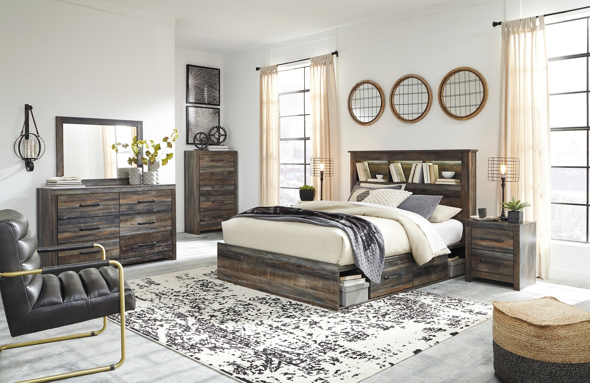 Drystan Queen Bookcase Bed with 2 Storage Drawers Signature Design by Ashley®