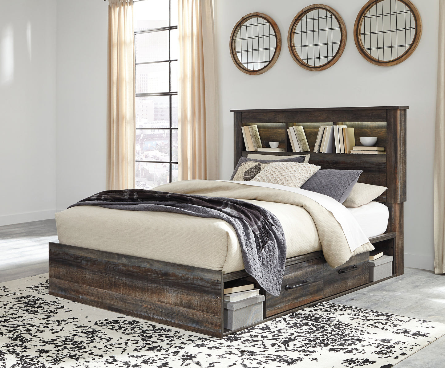Drystan Queen Bookcase Bed with 2 Storage Drawers Signature Design by Ashley®