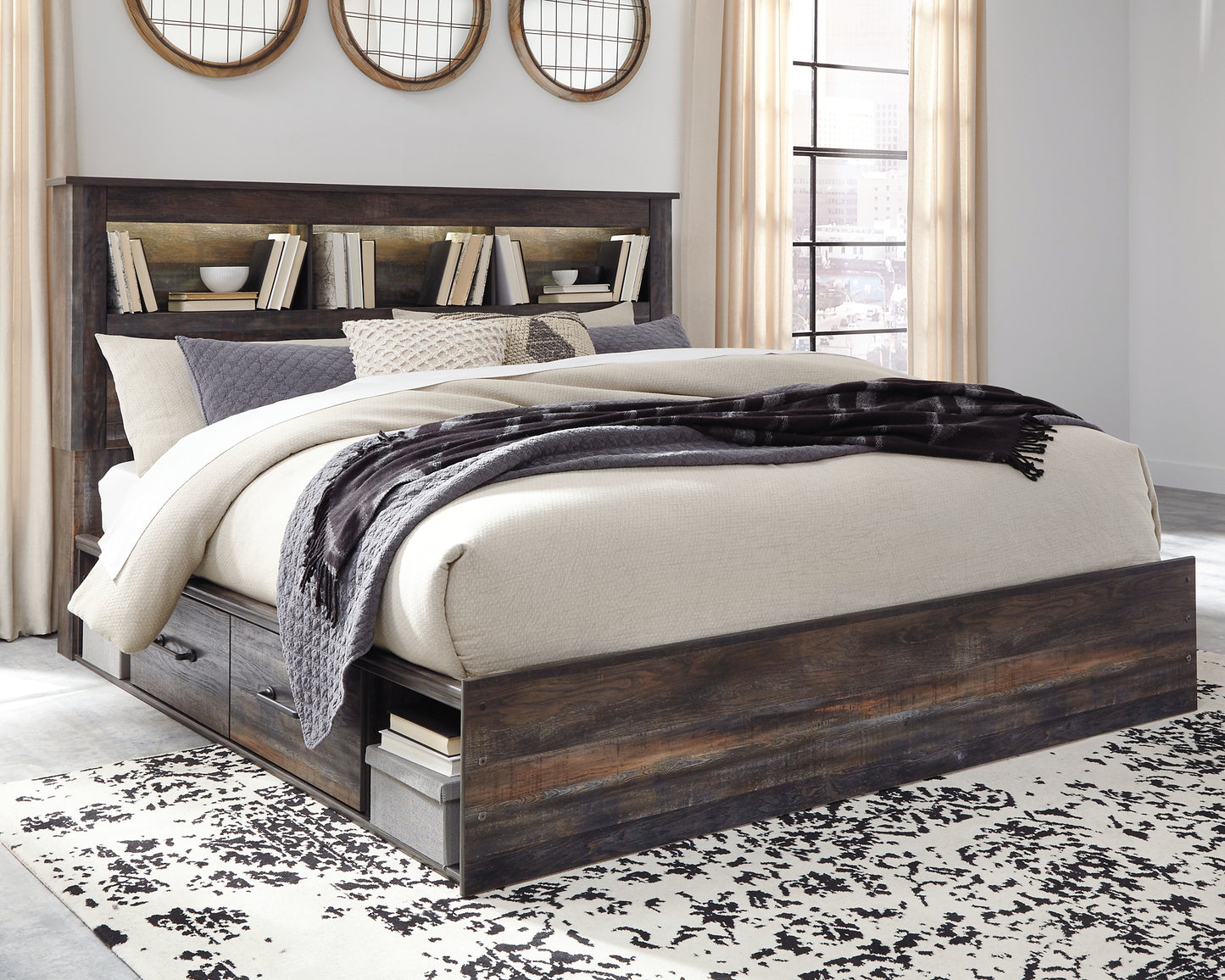 Drystan Queen Bookcase Bed with 4 Storage Drawers Signature Design by Ashley®