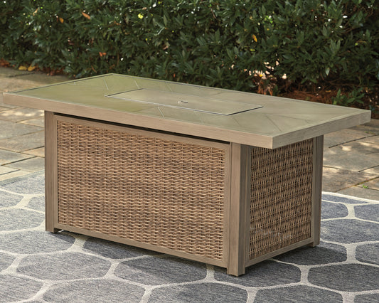 Beachcroft Rectangular Fire Pit Table Signature Design by Ashley®