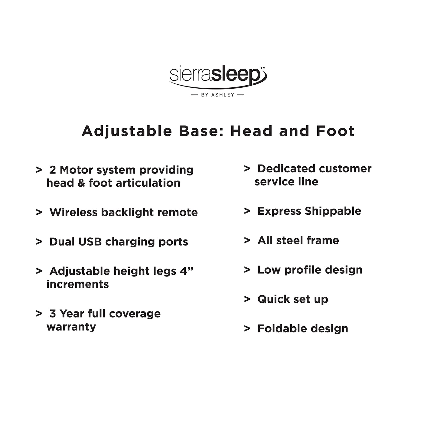 Head-Foot Model-Good Queen Adjustable Base Sierra Sleep® by Ashley