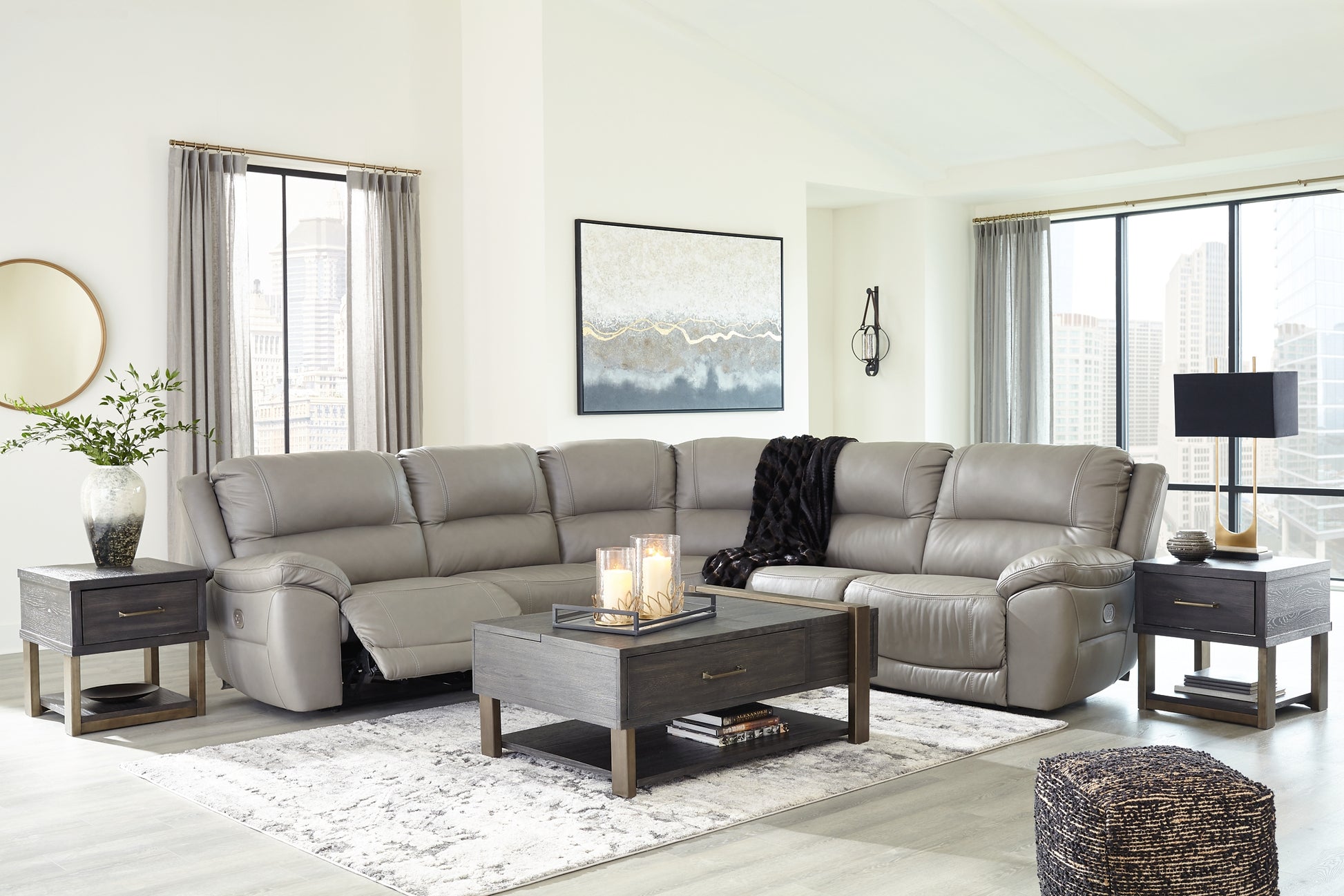 Dunleith 5-Piece Power Reclining Sectional Signature Design by Ashley®