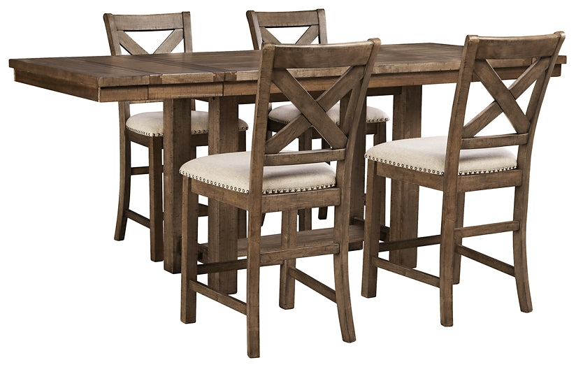 Moriville Counter Height Dining Table and 4 Barstools Signature Design by Ashley®