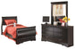 Huey Vineyard Full Sleigh Bed with Mirrored Dresser Signature Design by Ashley®