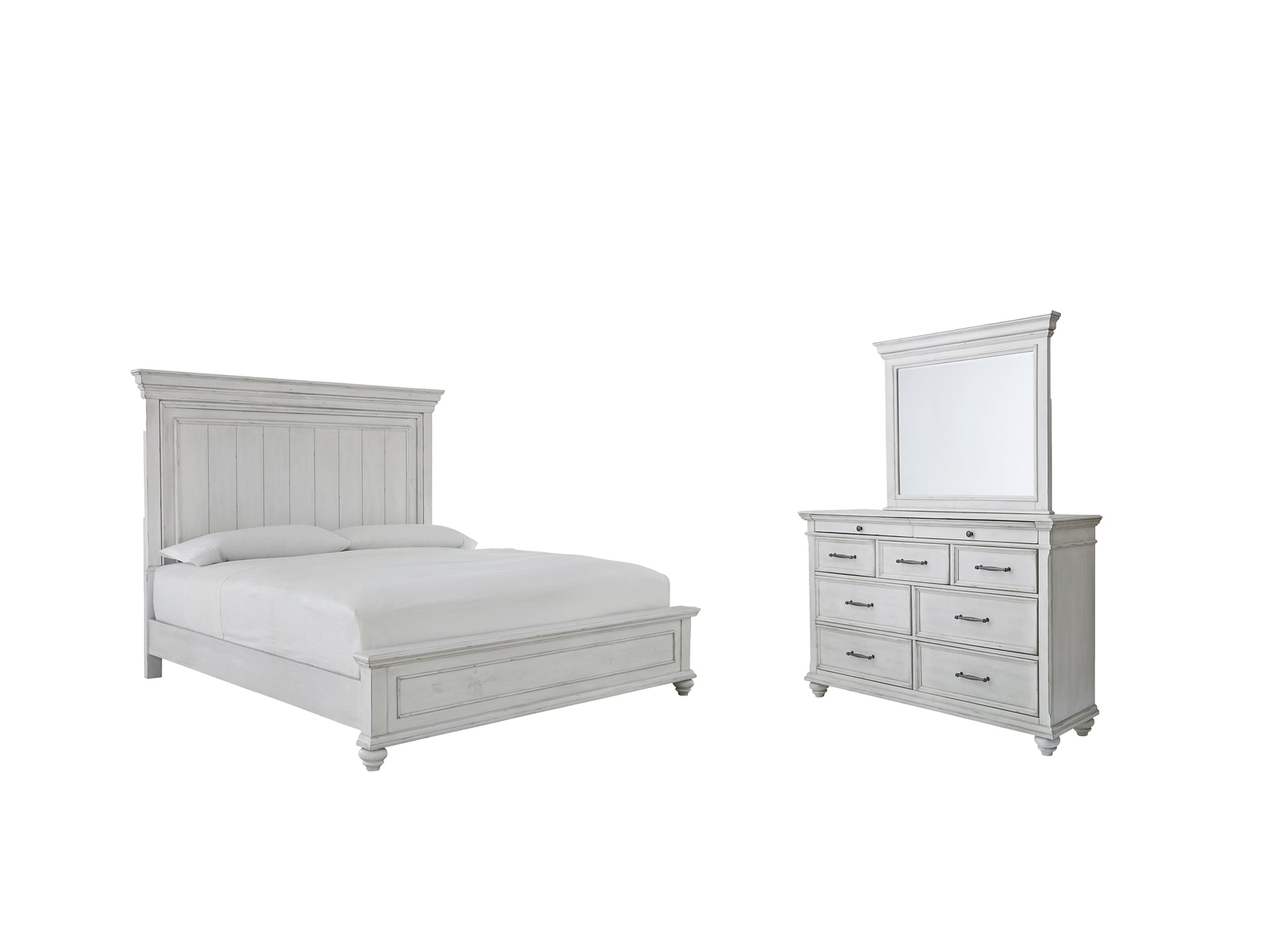 Kanwyn Queen Panel Bed with Mirrored Dresser Benchcraft®