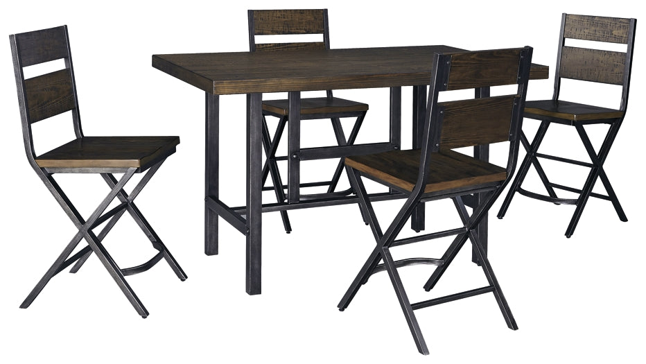Kavara Counter Height Dining Table and 4 Barstools Signature Design by Ashley®