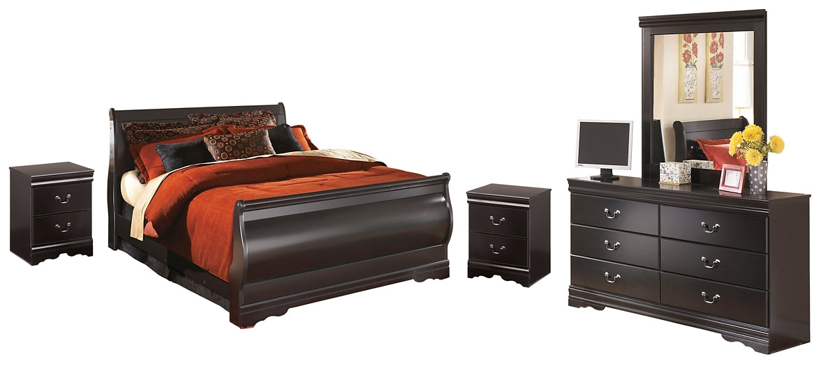 Huey Vineyard Twin Sleigh Bed with Mirrored Dresser and 2 Nightstands Signature Design by Ashley®