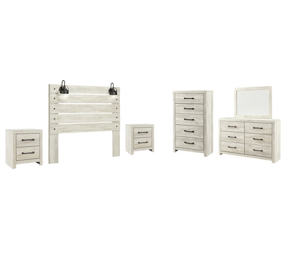 Cambeck Queen Panel Headboard with Mirrored Dresser, Chest and 2 Nightstands Signature Design by Ashley®