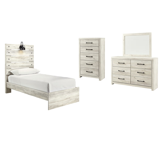 Cambeck Twin Panel Bed with Mirrored Dresser and Chest Signature Design by Ashley®