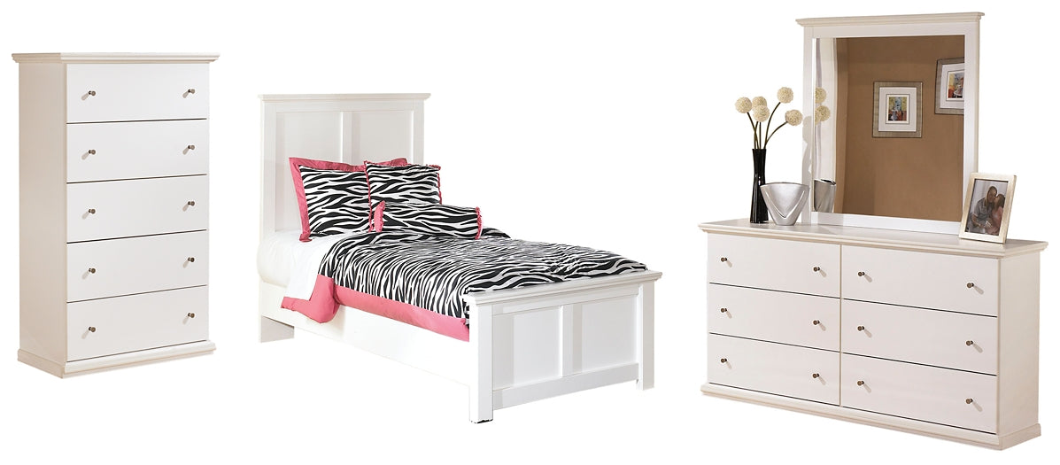Bostwick Shoals Twin Panel Bed with Mirrored Dresser and 2 Nightstands Signature Design by Ashley®