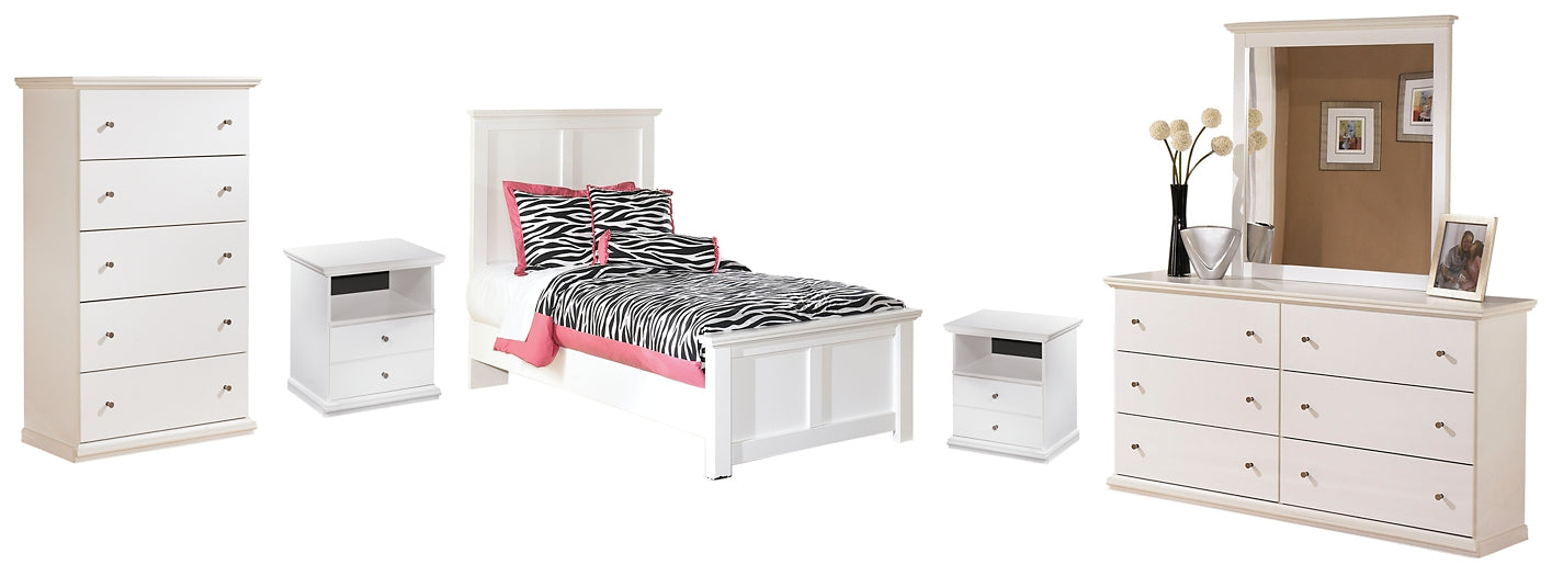 Bostwick Shoals Twin Panel Bed with Mirrored Dresser, Chest and 2 Nightstands Signature Design by Ashley®