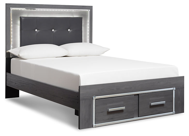 Lodanna Full Panel Bed with 2 Storage Drawers with Mirrored Dresser and Chest Signature Design by Ashley®