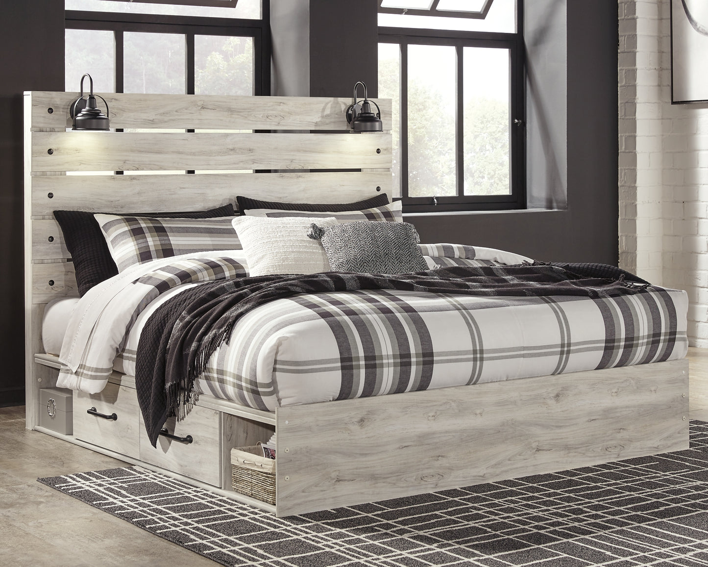 Cambeck Queen Panel Bed with 2 Storage Drawers with Mirrored Dresser Signature Design by Ashley®
