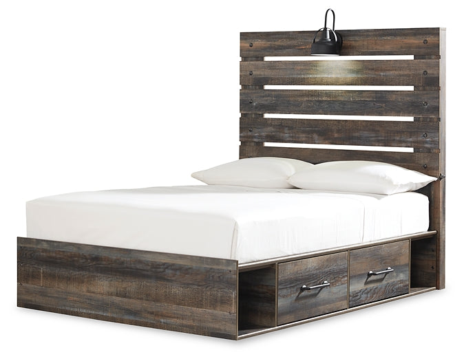 Drystan Full Panel Bed with 4 Storage Drawers with Mirrored Dresser and Chest Signature Design by Ashley®