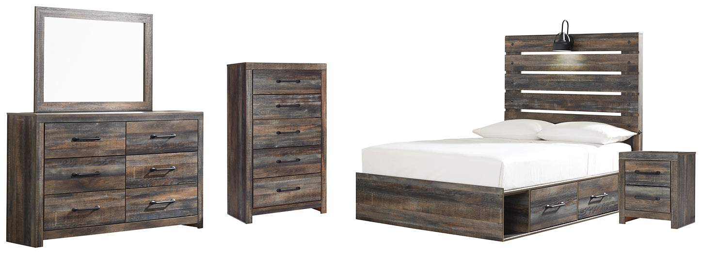 Drystan Full Panel Bed with 4 Storage Drawers with Mirrored Dresser, Chest and Nightstand Signature Design by Ashley®
