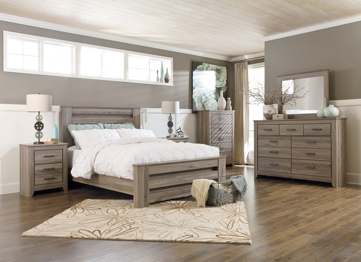 Zelen Queen Panel Bed with Mirrored Dresser, Chest and Nightstand Signature Design by Ashley®