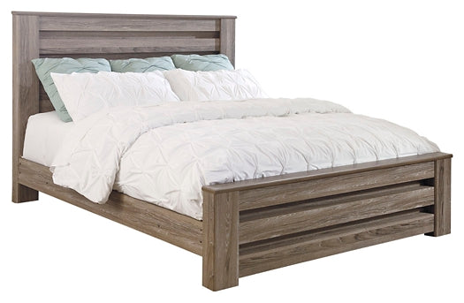 Zelen King Panel Bed with Mirrored Dresser, Chest and Nightstand Signature Design by Ashley®