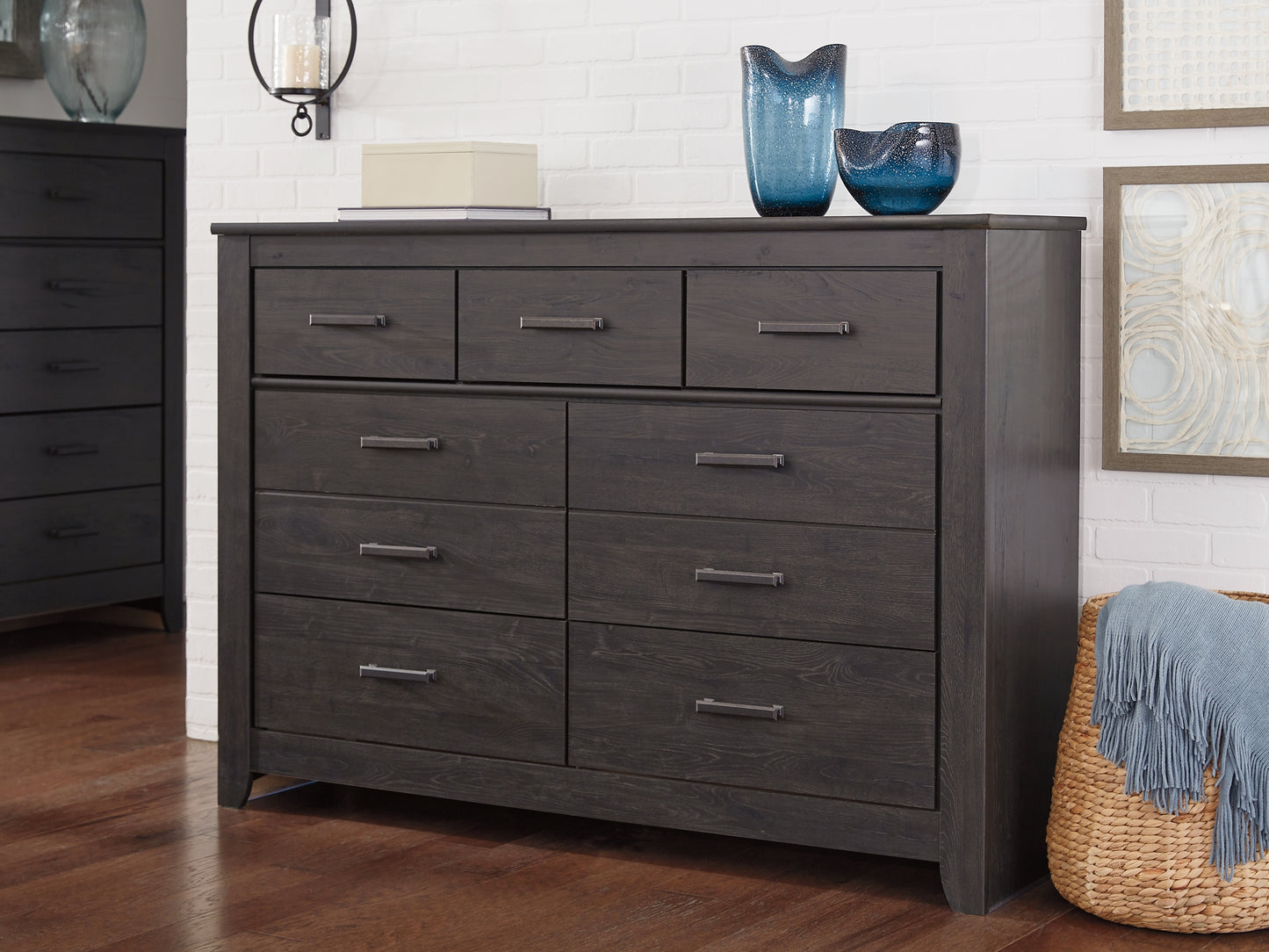 Brinxton Full Panel Headboard with Mirrored Dresser, Chest and Nightstand Signature Design by Ashley®