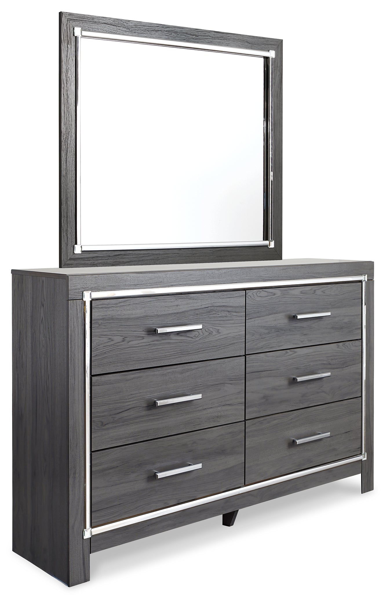 Lodanna Queen/Full Upholstered Panel Headboard with Mirrored Dresser and Chest Signature Design by Ashley®
