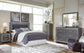 Lodanna Queen/Full Upholstered Panel Headboard with Mirrored Dresser Signature Design by Ashley®