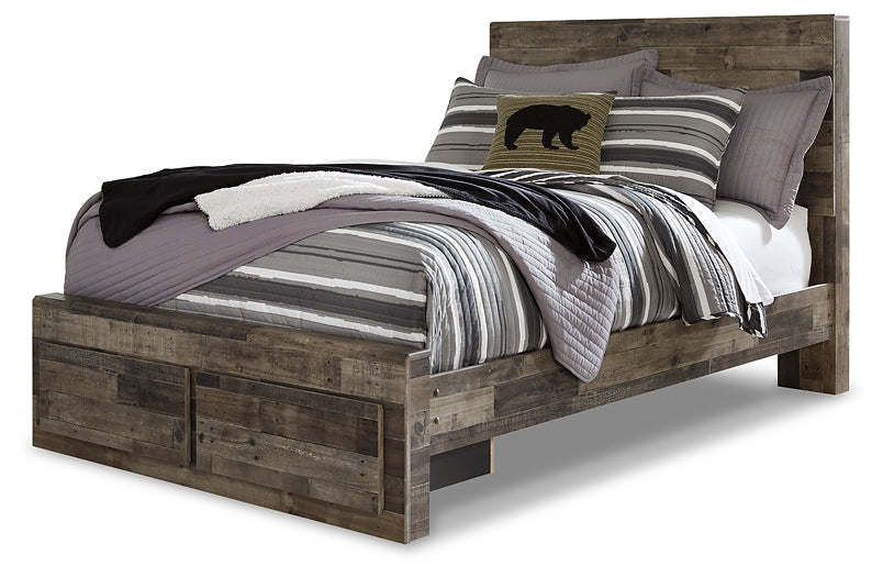 Derekson Full Panel Bed with 2 Storage Drawers with Mirrored Dresser, Chest and Nightstand Benchcraft®