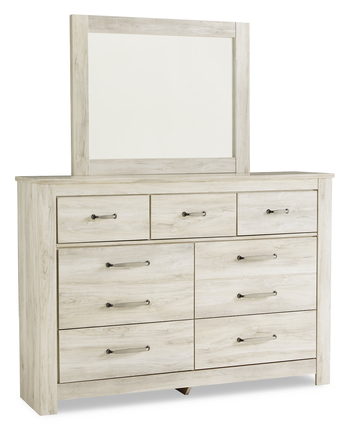 Bellaby Queen Crossbuck Panel Bed with Mirrored Dresser and 2 Nightstands Signature Design by Ashley®