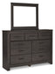 Brinxton King/California King Panel Headboard with Mirrored Dresser and 2 Nightstands Signature Design by Ashley®