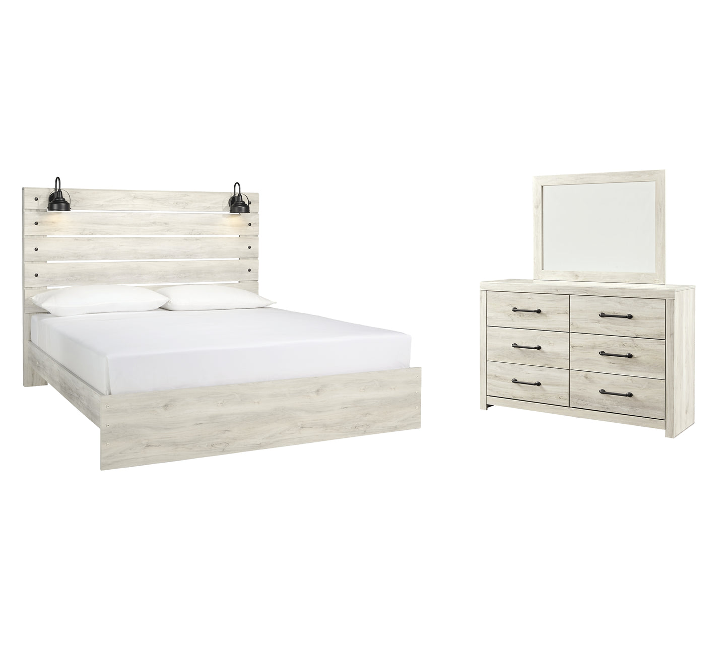 Cambeck King Panel Bed with Mirrored Dresser Signature Design by Ashley®