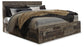Derekson King Panel Bed with 4 Storage Drawers with Mirrored Dresser Benchcraft®
