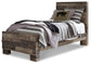 Derekson Twin Panel Bed with Mirrored Dresser Benchcraft®