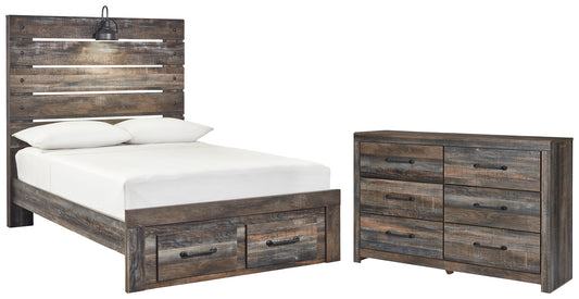Drystan Full Panel Bed with 2 Storage Drawers with Dresser Signature Design by Ashley®