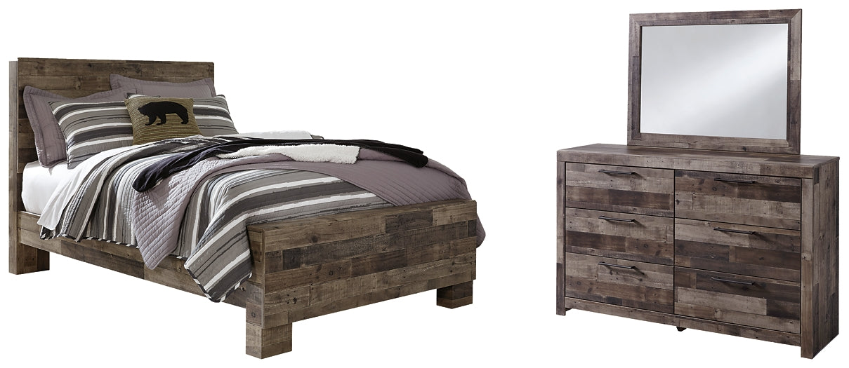 Derekson Full Panel Bed with Mirrored Dresser Benchcraft®