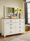 Willowton Queen/Full Panel Headboard with Mirrored Dresser and 2 Nightstands Signature Design by Ashley®