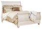 Willowton King Sleigh Bed with Mirrored Dresser and 2 Nightstands Signature Design by Ashley®