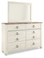 Willowton King Panel Bed with Mirrored Dresser and Chest Signature Design by Ashley®
