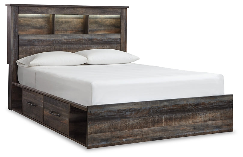 Drystan Queen Bookcase Bed with 2 Storage Drawers with Mirrored Dresser, Chest and 2 Nightstands Signature Design by Ashley®