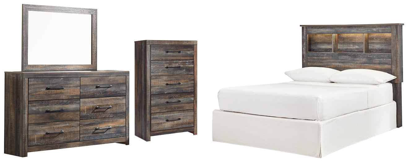 Drystan Full Bookcase Headboard with Mirrored Dresser and Chest Signature Design by Ashley®